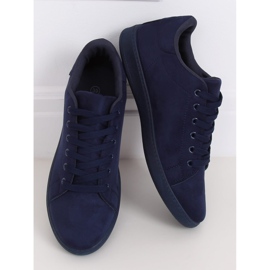 Navy blue suede women's sneakers 6301 1