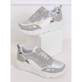 White and gray LL1771 Silver sports shoes grey 1 White and gray LL1771 Silver sports shoes grey 1