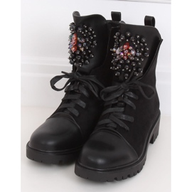 Black lace-up boots NC1062 Black 1