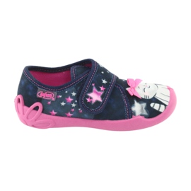 Befado children's shoes 122X003 navy blue pink grey 1