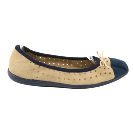 Befado women's ballerinas 309Q006 brown navy blue 5