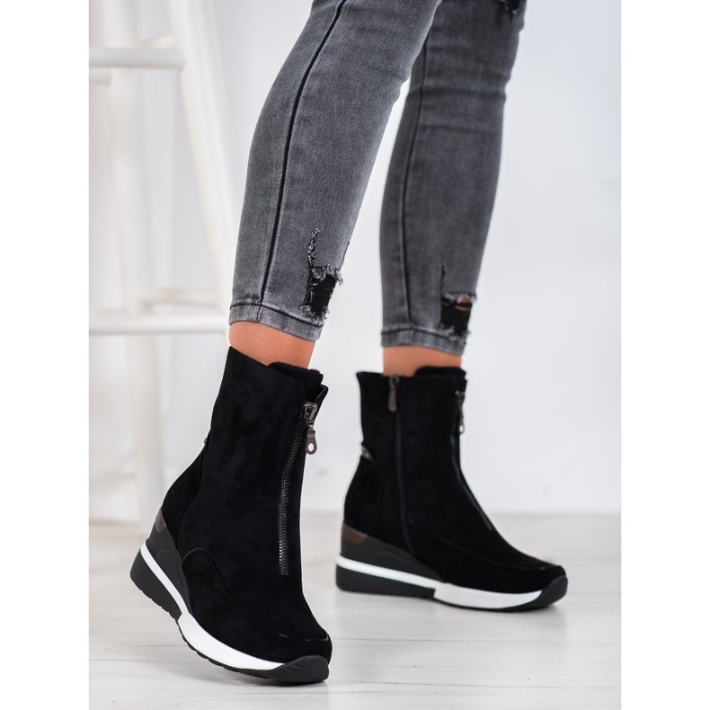 VINCEZA wedge boots black 1