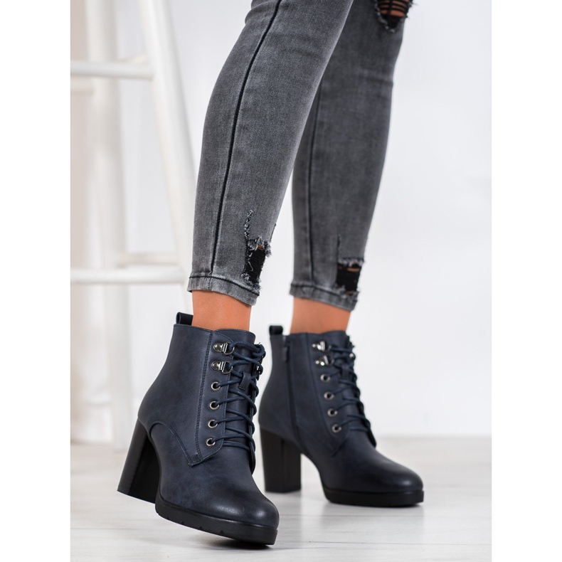 J. Star Tied Booties On The Post navy blue blue 2