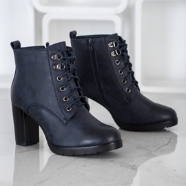 J. Star Tied Booties On The Post navy blue blue 1