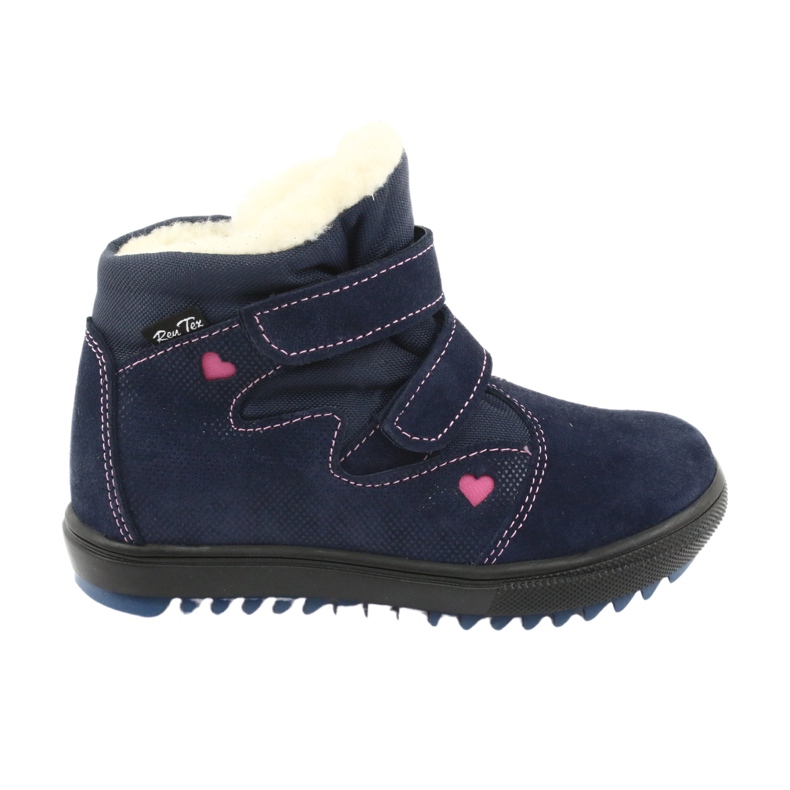 Boots with a membrane Ren But 3346 velcro navy blue pink 6