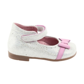 Velcro ballerinas children's shoes Ren But 1493 DISKO white grey pink 5