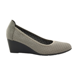 M.Daszyński Women's wedge pumps Daszyński 113 grey 5