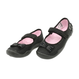 Befado children's shoes, ballerina slippers 114x240, black with a bow 2