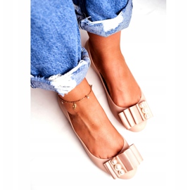 LU BOO Rubber Ballerinas Meliski Bows Beige Joleen 2