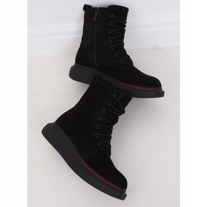 Black lace-up boots NC1070 Black 2