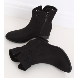Boots openwork hidden heel black CH2008 Black 1