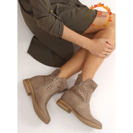 Openwork boots with hidden heel beige CH2008 Beige brown 1
