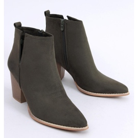 High-heeled boots with almond green toes M397 Green 1