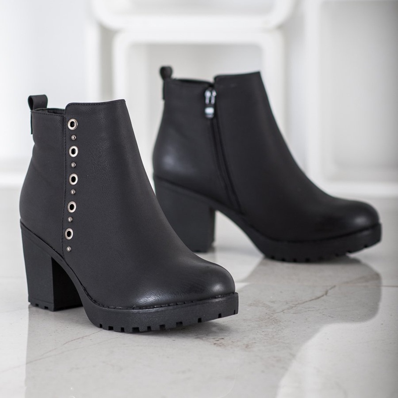 J. Star Black Booties With Ornament 1