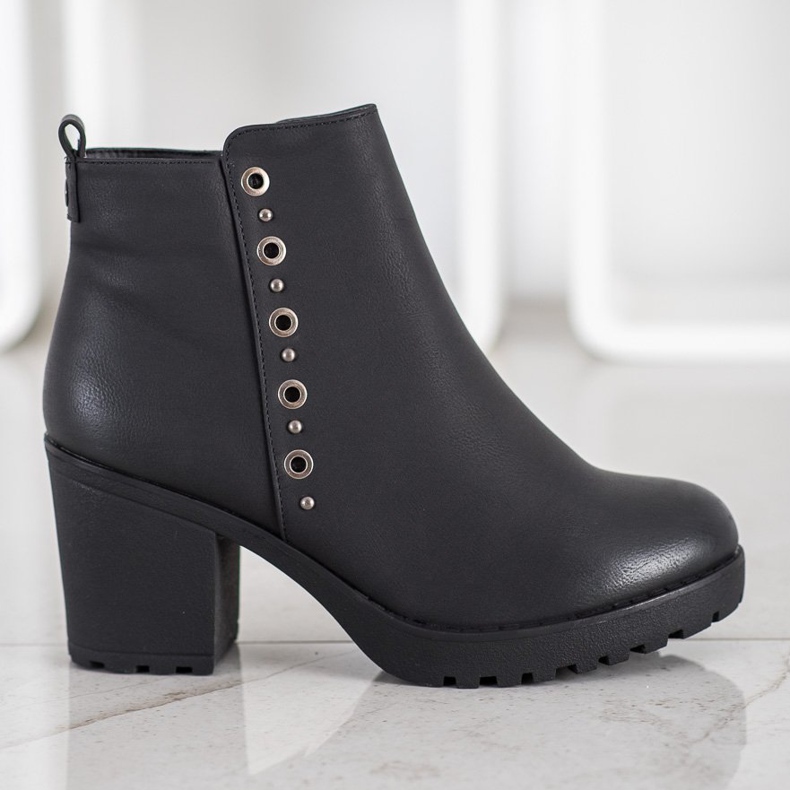 J. Star Black Booties With Ornament 2