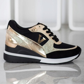 Vinceza Vincez Wedge Sneakers black yellow 2