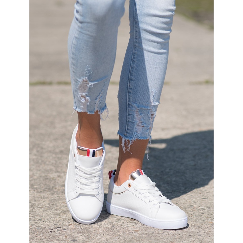 SHELOVET Stylish Sneakers With Eco Leather white 2 SHELOVET Stylish Sneakers With Eco Leather white 2