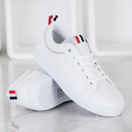 SHELOVET Stylish Sneakers With Eco Leather white 1