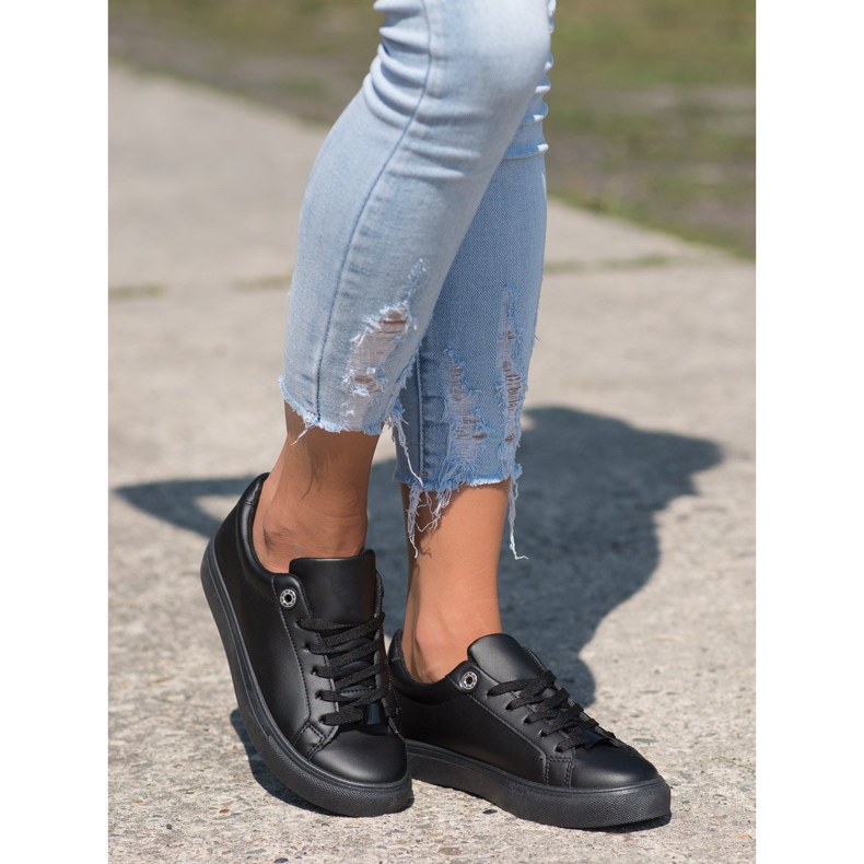 SHELOVET Sneakers With Eco Leather black 2 SHELOVET Sneakers With Eco Leather black 2