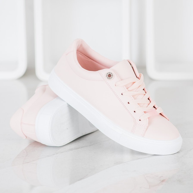 SHELOVET Sneakers With Eco Leather pink 1 SHELOVET Sneakers With Eco Leather pink 1