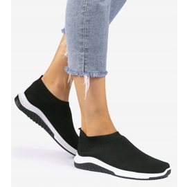 Black sports slip-on shoes KK-211 1