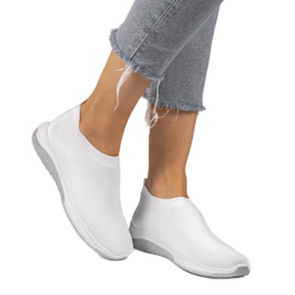 White sports slip-on shoes KK-211 1