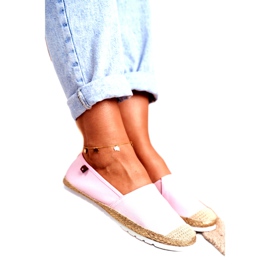 Women's Espadrilles, Braided Sole Pink Big Star DD274728 beige golden 2