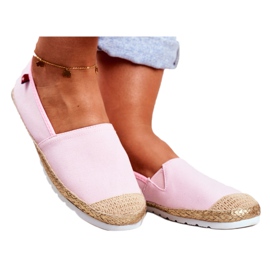 Women's Espadrilles, Braided Sole Pink Big Star DD274728 beige golden 3
