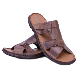 Polbut Leather Brown Men's Slippers Sandals Hideki 3 Polbut Leather Brown Men's Slippers Sandals Hideki 3
