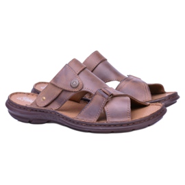 Polbut Leather Brown Men's Slippers Sandals Hideki 4