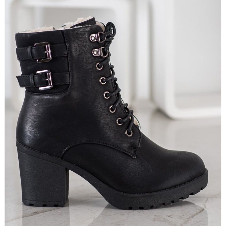 J. Star Tied Booties On The Platform black 2