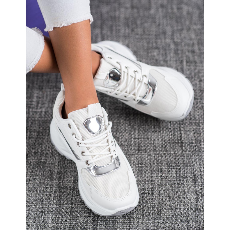 Ideal Shoes Stylish Sports Sneakers white 1