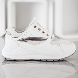 Ideal Shoes Stylish Sports Sneakers white 2