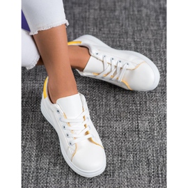 SHELOVET Classic Sport Shoes white yellow 2 SHELOVET Classic Sport Shoes white yellow 2