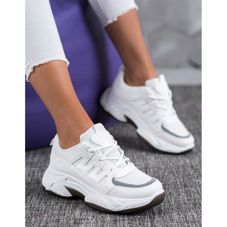 SHELOVET Comfortable Sneakers With Mesh white 1