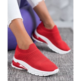 SHELOVET Textile Slip-On Sneakers red 1