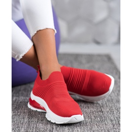 SHELOVET Textile Slip-On Sneakers red 2