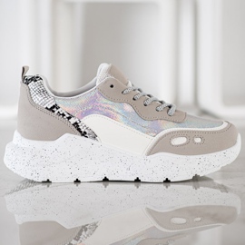Kayla Sneakers With Holo Effect white grey multicolored 2