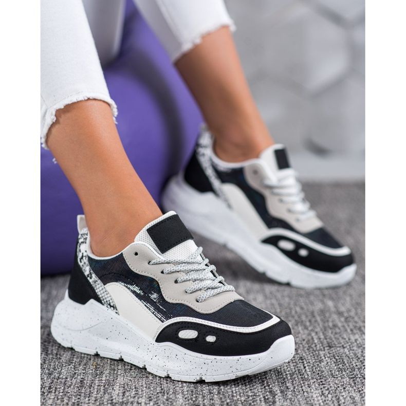 Kayla Sneakers With Holo Effect black 1