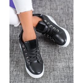 SHELOVET Black Wedge Sneakers 1
