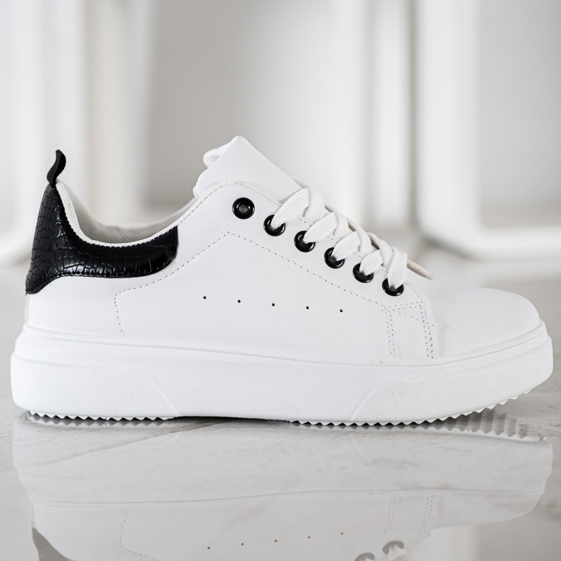 SHELOVET Stylish White Sneakers black 2 SHELOVET Stylish White Sneakers black 2