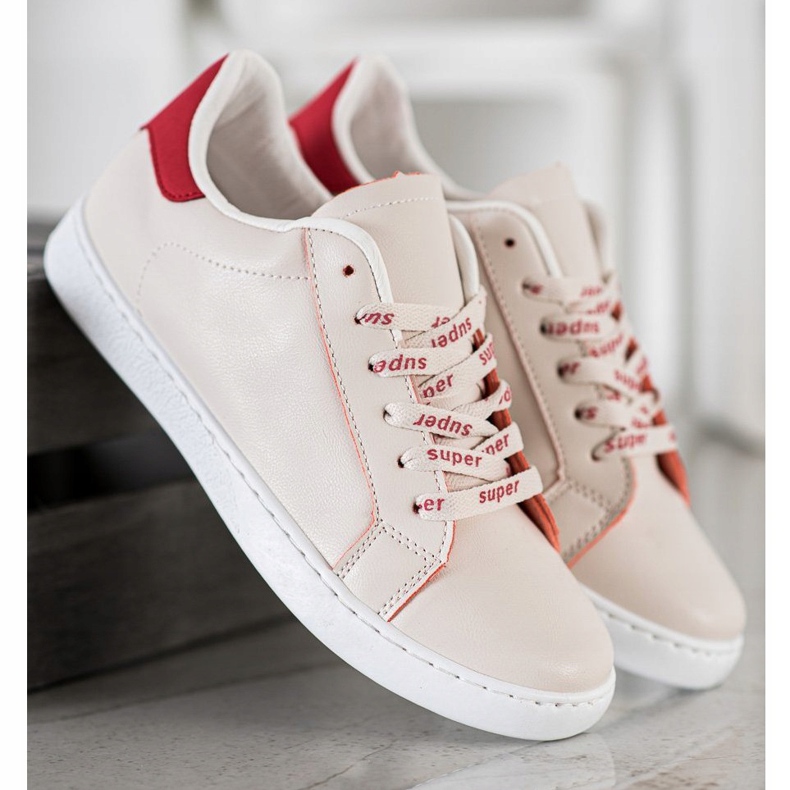 SHELOVET Fashionable Sports Shoes white red 2 SHELOVET Fashionable Sports Shoes white red 2