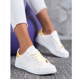 SHELOVET Fashionable Sports Shoes white yellow 1 SHELOVET Fashionable Sports Shoes white yellow 1