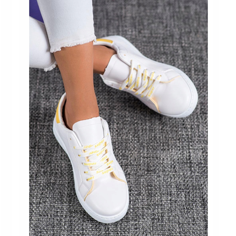 SHELOVET Fashionable Sports Shoes white yellow 2 SHELOVET Fashionable Sports Shoes white yellow 2