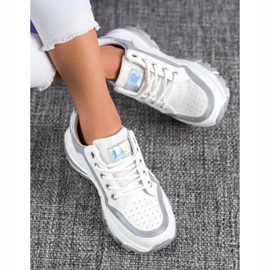 SHELOVET Eco Leather Sneakers white grey 1 SHELOVET Eco Leather Sneakers white grey 1