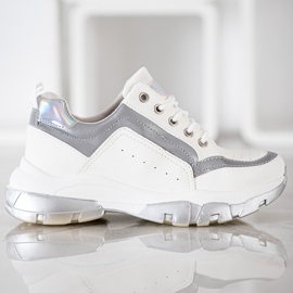 SHELOVET Eco Leather Sneakers white grey 2 SHELOVET Eco Leather Sneakers white grey 2