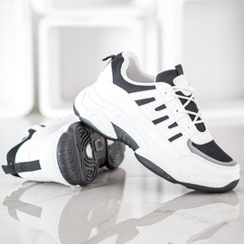 SHELOVET Comfortable Sneakers With Mesh white black 2