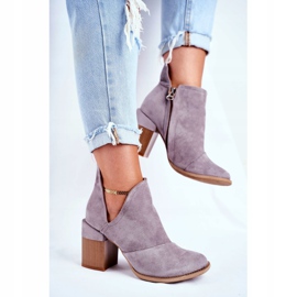 MSMG Women's boots on a heel Gray Meliori cut grey 2