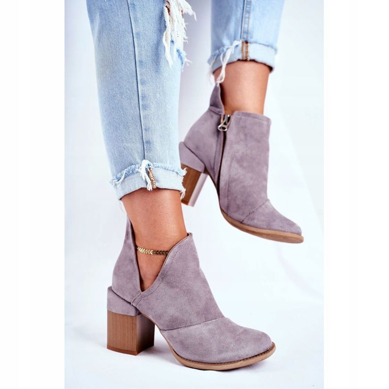 MSMG Women's boots on a heel Gray Meliori cut grey 2