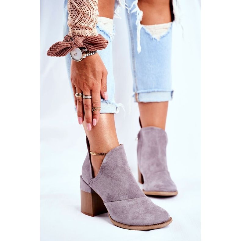 MSMG Women's boots on a heel Gray Meliori cut grey 1